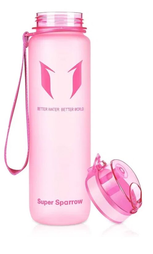 Super Sparrow Tritan ūdens pudele bez BPA 750ml, rozā